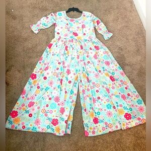 Retro Floral Womens Boho XL Jumpsuit Ethereal Hippie Festival Romper  Fairycore